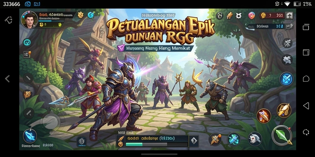 Tangkapan layar utama 333666 menunjukkan aksi pertempuran RPG yang mendebarkan.