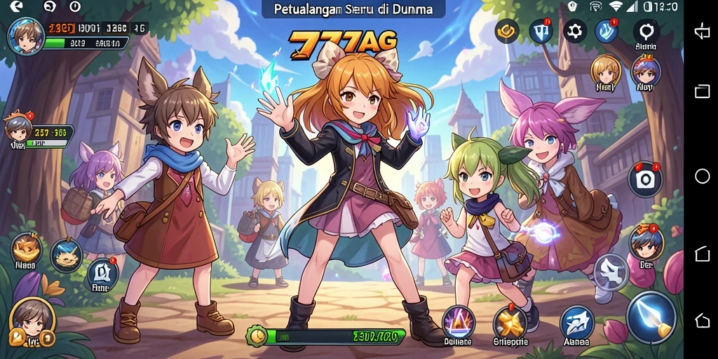 Tampilan gameplay yang menarik di dunia Anime yang penuh warna.