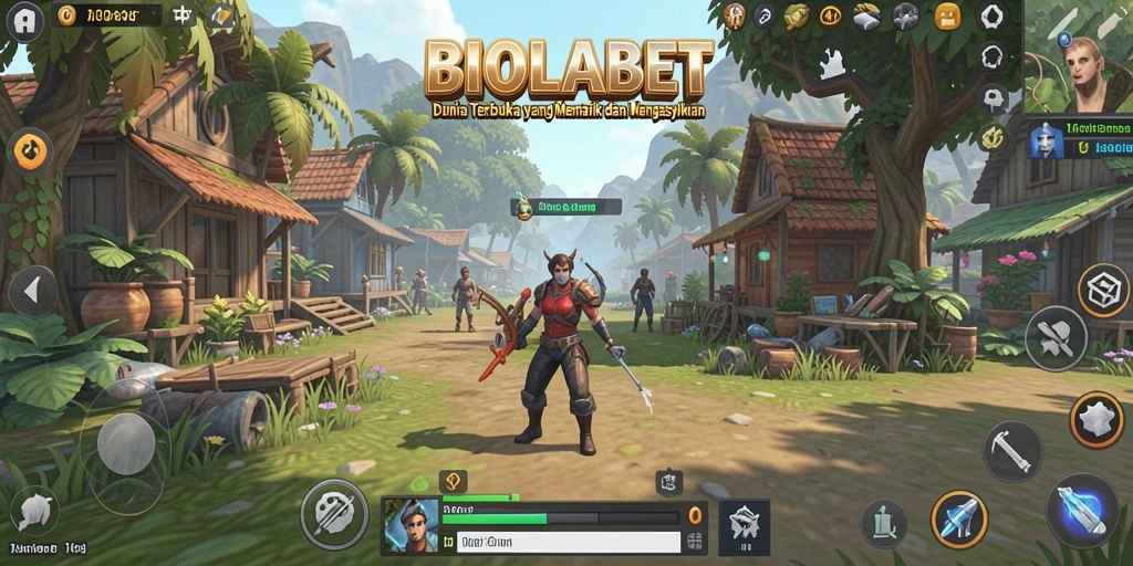 Tampilan gameplay BIOLABET menunjukkan dunia terbuka yang memukau.