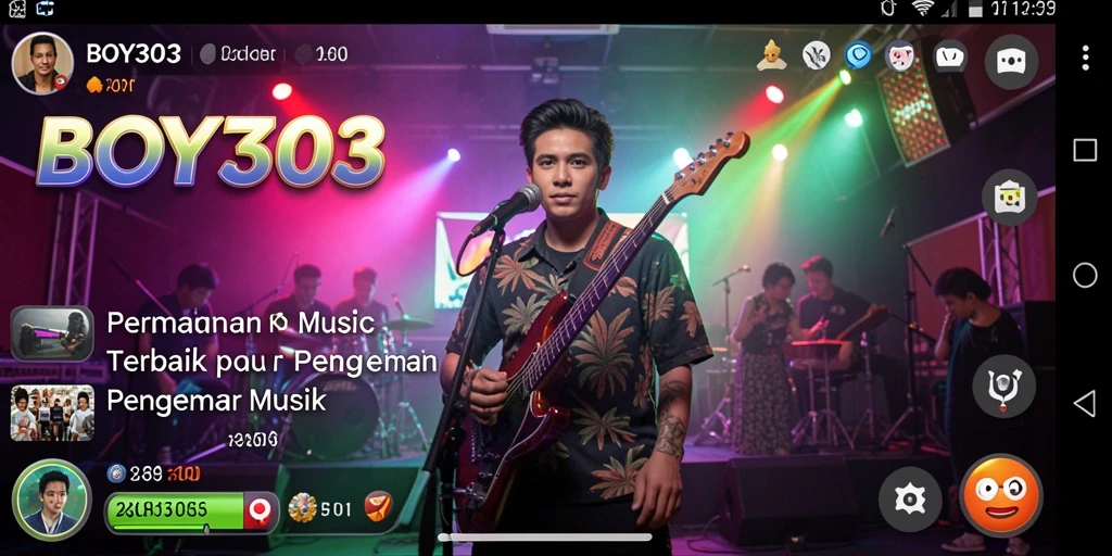 Tampilan gameplay menarik dengan berbagai pilihan lagu musik.