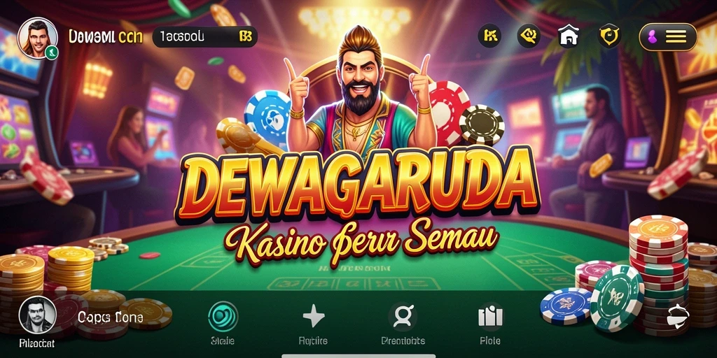 Tampilan gameplay menegangkan di DEWAGARUDA dengan berbagai permainan kasino.