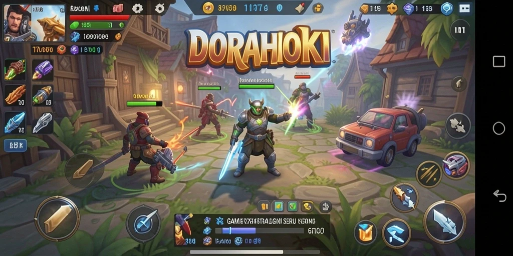 Tampilan gameplay DORAHOKI yang menegangkan dan strategis.