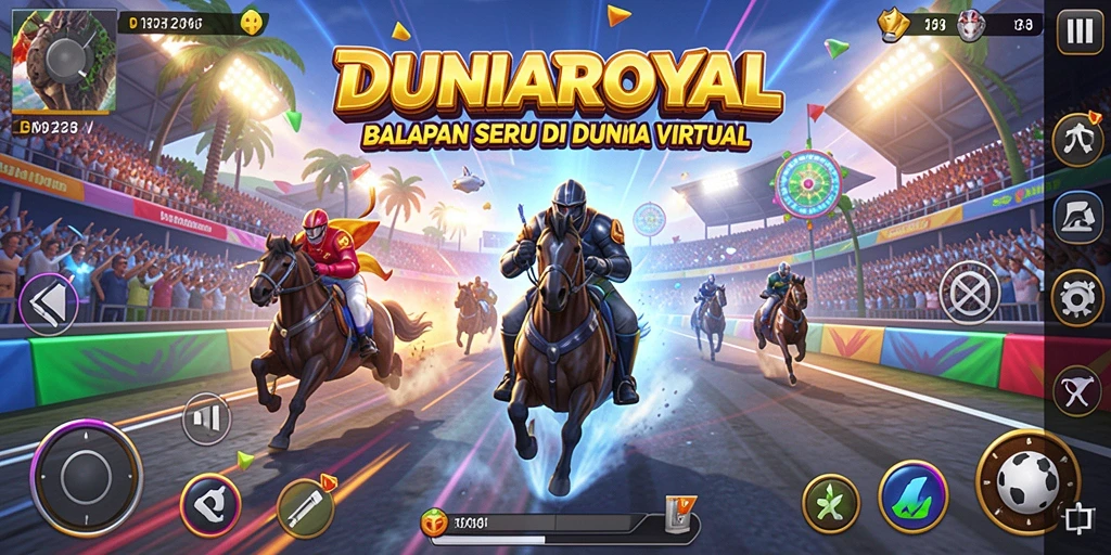 Gameplay balapan yang seru dan kompetitif di DUNIAROYAL.