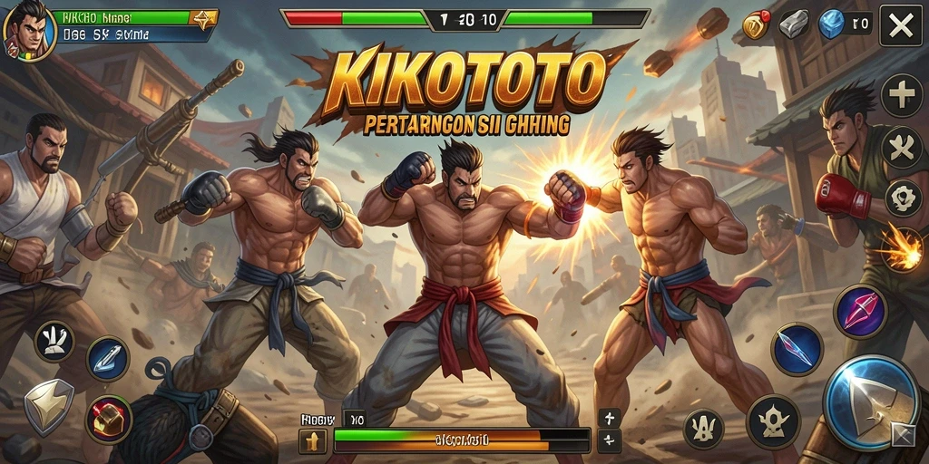 Screenshot KIKOTOTO dengan aksi pertarungan yang mendebarkan.