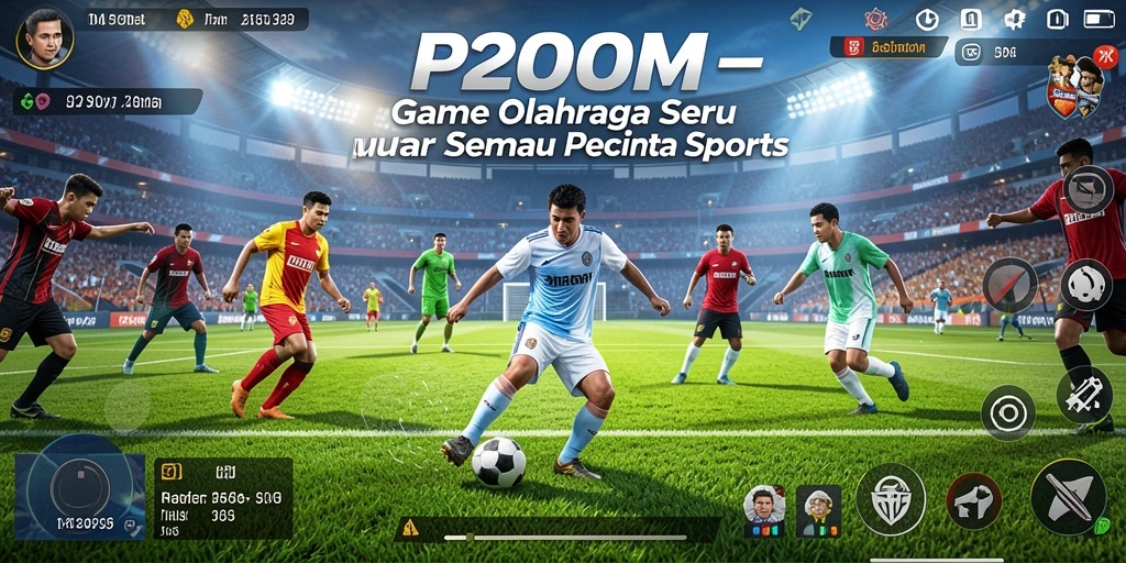 Menampilkan gameplay seru di lapangan olahraga virtual P200M.
