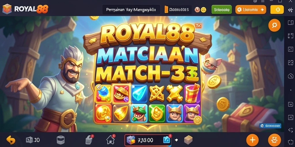 Screenshot gameplay <strong>ROYAL88</strong> yang memperlihatkan keseruan mencocokkan permata.