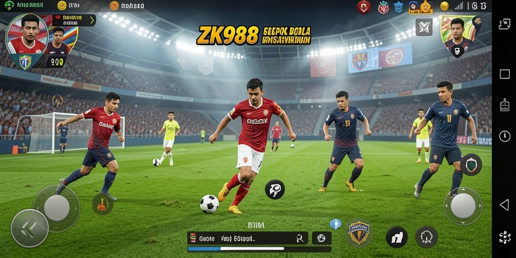 Tangkapan layar dari permainan sepak bola ZK988 yang seru.